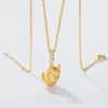 Brushed Calabash Pendent Necklace S925 Silver Plating 10k Gold