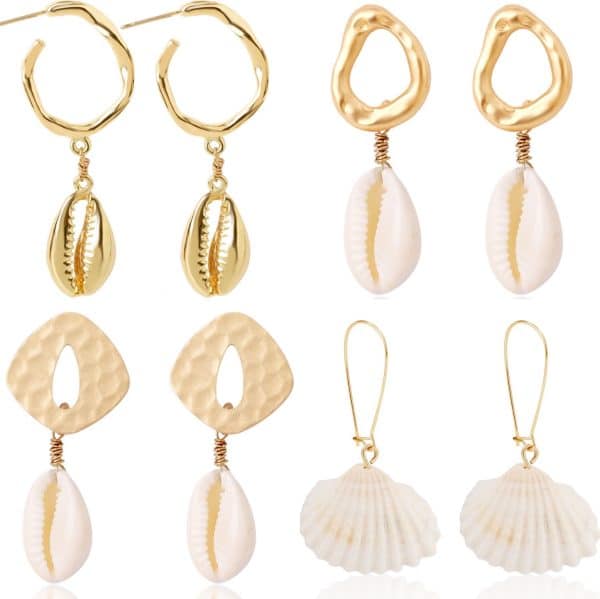 Natural Shell Long Conch Set