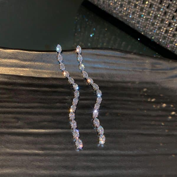 Women's Full Diamond Water Drop Earrings