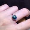 3 Karat Eight Hearts And Eight Arrows Plated PT950 Artificial Real Blue And Green Moissanite Open Ring