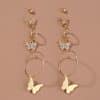 Diamond-studded Temperament Exquisite Butterfly Set Earrings