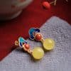 S925 Silver Burnt Blue Xiangyun Hetian Jade Ring Set