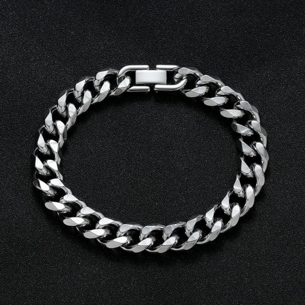Thick Type Simplicity Stainless Steel Polished Buckle Bracelet