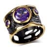 Purple Stone Jewelry Black Gold Plated Zircon Pendant
