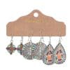 6-piece Set Tassel Bohemian Ethnic Style Hollow Stud Earrings