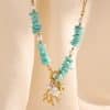 Women's Retro Versatile Natural Stone Pendant Paper Clip Necklace