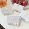 Sterling Silver Needle Pearl Series Earings Set