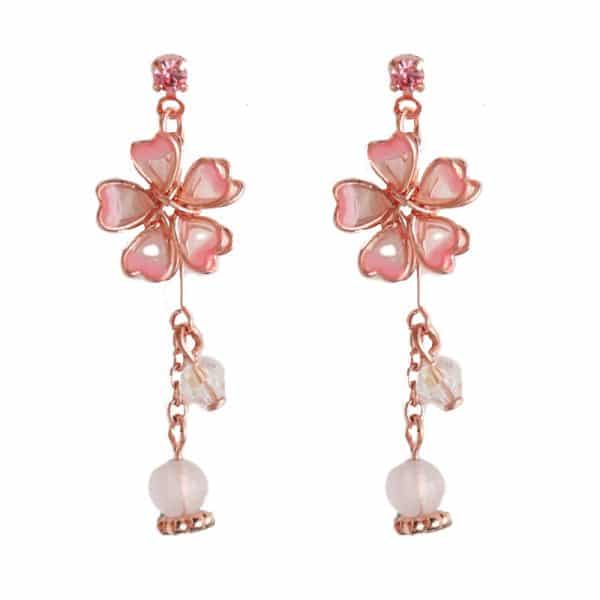 Cherry Blossom Festival Enamel Oil Drop Ear Clips