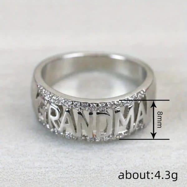 Three-row Combination Geometric Round Four-claw Inlaid Ring