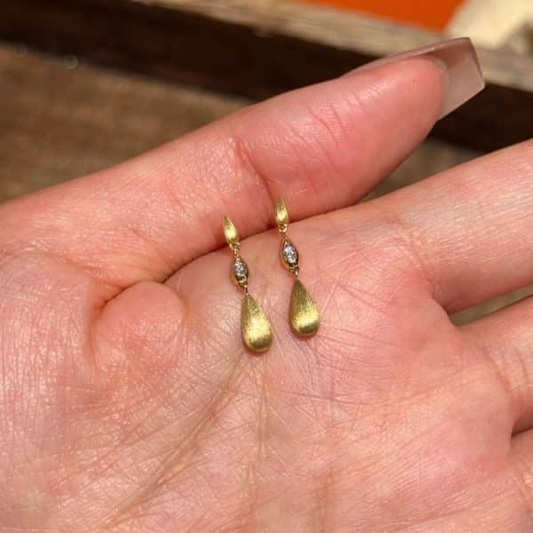 Brushed Water Drop Ear Studs Women