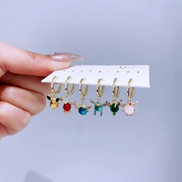 Anime Earrings 6-piece Set Special-interest Design Colorful Cartoon Elf Ear Clip Suit