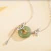 Women's Sterling Silver Butterfly Necklace Personalized Cold Style Hetian Jade Necklace