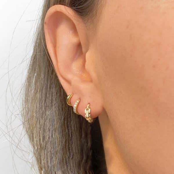 INS Wind Chain Diamond Earring Set