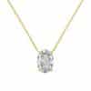 S925 Sterling Silver Necklace Female Oval Ice Flower