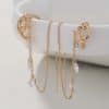 Korean Style Micro Set Zircon Flower Super Fairy Tassel Earrings Fashion Long Tassel Versatile Ear Line Earrings Female