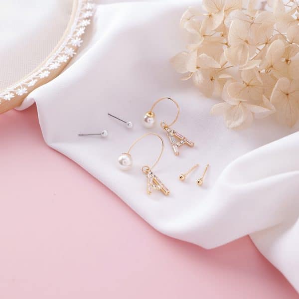 Mini earrings set compact earrings girl sweet wild earrings