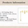 S925 Sterling Silver Snake Chain Set Diamond Stud Earrings
