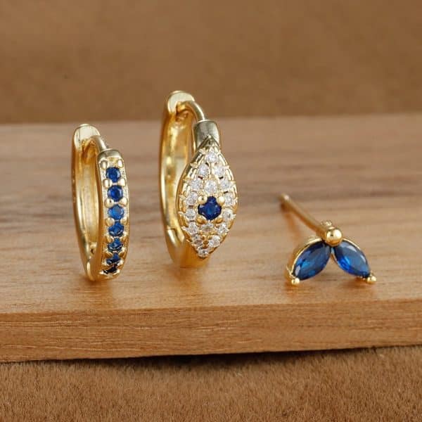Lady Temperament Trendy Earrings Buckle Stud 3-piece Set