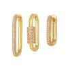 Micro Inlaid Zircon Ear Clip Geometric Three-piece Set