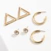 Mix And Match Simple Geometric C-shaped Half Hoop Earrings Set