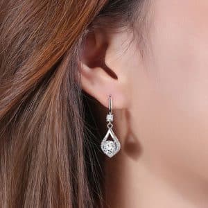 S925 Sterling Silver Water Drop Earrings Mid-length