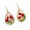 Drop-shaped Epoxy Leaf-shaped Flowers Earrings