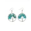 Natural Crystal Crushed Stone Tree Wishing Tree Earrings Crystal Tree Earrings Jewelry
