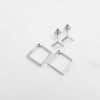 Silver Simple Graceful Geometric Square Two-piece Set Multi-wear Ear Studs