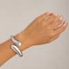 Women's Exaggerated Large Water Drop Metal Glossy Surface Mirror Open-ended Bracelet