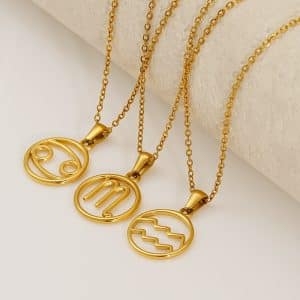 Fashion Titanium Steel Necklace Twelve Constellation