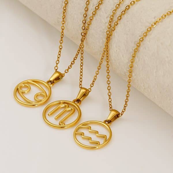 Fashion Titanium Steel Necklace Twelve Constellation