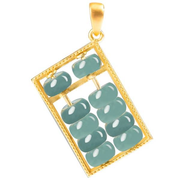 Women's Jade Blue Water Jade Abacus Pendant