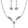 The bride simple crystal diamond jewelry set chain chain set bride wedding fashion necklace set of two pieces of glass stones