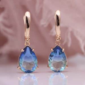 Water drop tourmaline earrings women