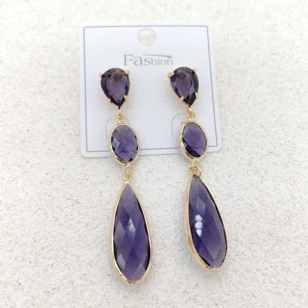 Drop-shaped Crystal Glass Jewelry Long Earrings