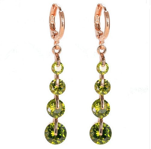 18K gold-plated diamond drop earrings