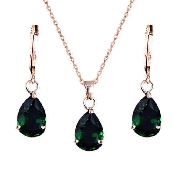 Water drop earrings necklace jewelry set