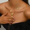 Geometric Heart Shape Multi-layer Design Pendant Clavicle Chain All-match