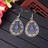 Blue Pine Inlaid Drop Earrings