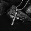 Cross Pendant Street Cool Hip Hop Style Man's Stainless Steel Necklace