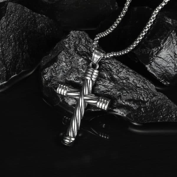 Cross Pendant Street Cool Hip Hop Style Man's Stainless Steel Necklace