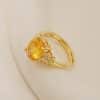 Yellow Diamond Butterfly Ring Fashion Personality All-match High Sense Ring Female