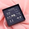 New 925 Silver Needle Earrings Gift Box Fashion Xingyue Combination Set