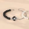 925 Sterling Silver New Chinese Obsidian Pearl Bracelet Safe Buckle Love Old Bracelet