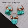 Natural Stone Polished Irregular Blue Pine Stone Pendant