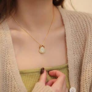 Hetian Jade Maitreya Sterling Silver Necklace