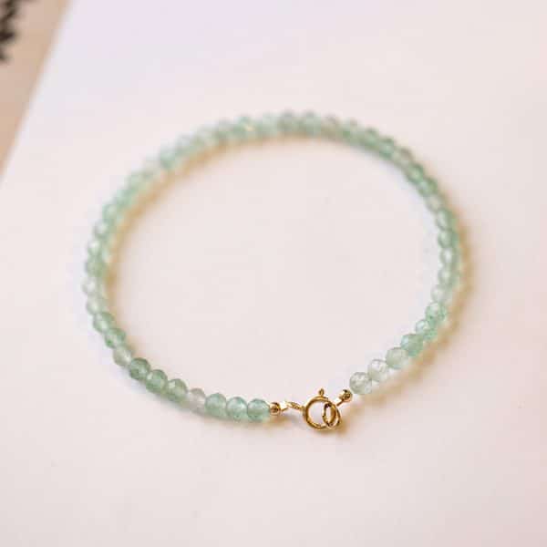 3mm Surface Cutting Beads Aventurine Lucky Beads Very Fine Crystal Retro Style Bracelet