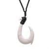 Yak Bone Carved Fishhook Brand Pendant Necklace