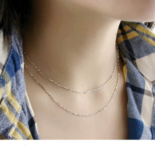 S925 Sterling Silver Ornament Necklace Geometric