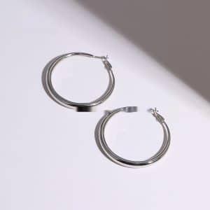 Silver Needle Big Circle Simple Bracelet Earrings High Sense